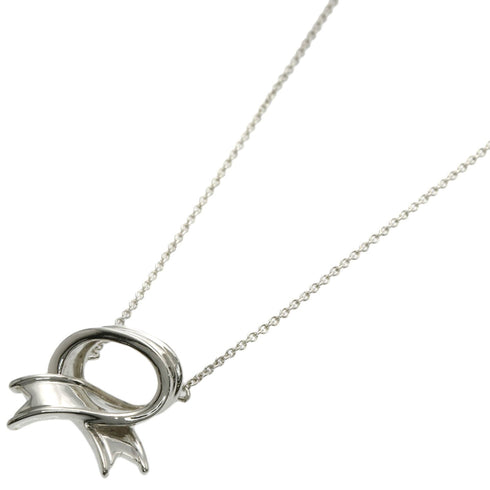 Cross Ribbon Pendant Necklace Sterling Silver
