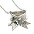 Cross Ribbon Pendant Necklace Sterling Silver