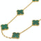 Vintage Alhambra Pendant Necklace 18K Yellow Gold and Malachite