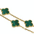 Vintage Alhambra Pendant Necklace 18K Yellow Gold and Malachite