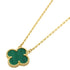 Vintage Alhambra Pendant Necklace 18K Yellow Gold and Malachite