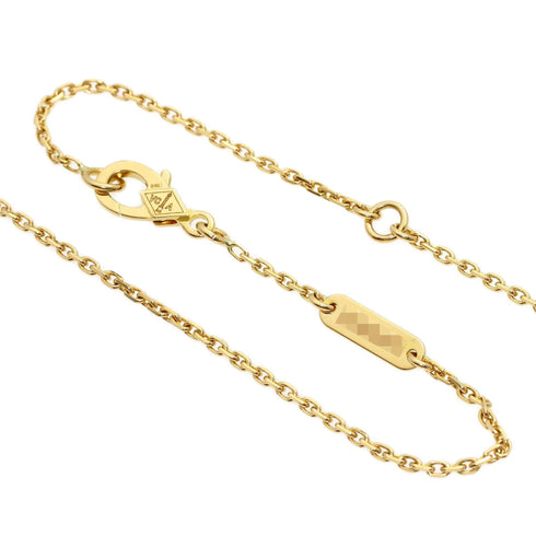 Vintage Alhambra Pendant Necklace 18K Yellow Gold and Malachite