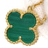 Vintage Alhambra Pendant Necklace 18K Yellow Gold and Malachite