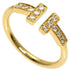 T Wire Ring 18K Yellow Gold with Diamond