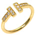 T Wire Ring 18K Yellow Gold with Diamond