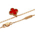Sweet Alhambra Pendant Necklace 18K Rose Gold and Carnelian