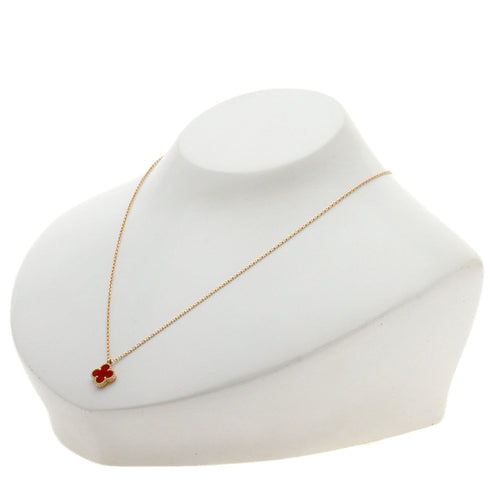 Sweet Alhambra Pendant Necklace 18K Rose Gold and Carnelian