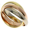 Vendome Louis Cartier Band Ring 18K Tricolor Gold