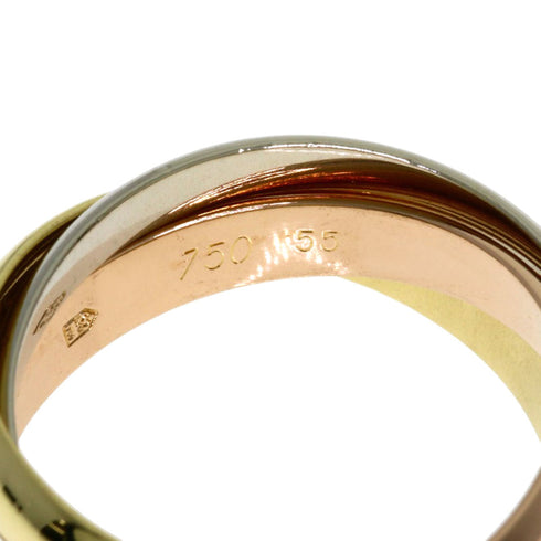 Vendome Louis Cartier Band Ring 18K Tricolor Gold