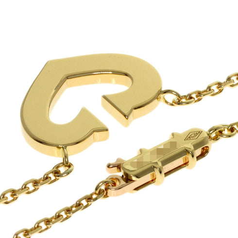 C Heart Pendant Necklace 18K Yellow Gold