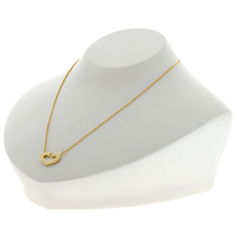 C Heart Pendant Necklace 18K Yellow Gold