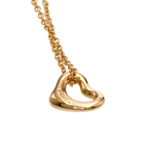 Open Heart Pendant Necklace 18K Rose Gold 6.8mm