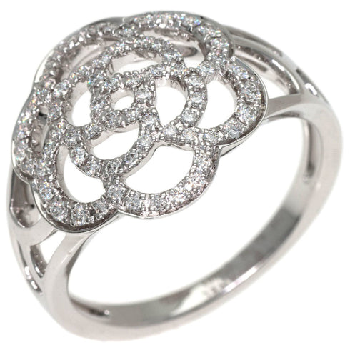Camellia Ring 18K White Gold with Diamond