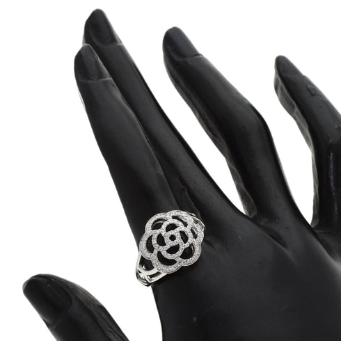 Camellia Ring 18K White Gold with Diamond