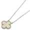 Vintage Alhambra Pendant Necklace 18K White Gold