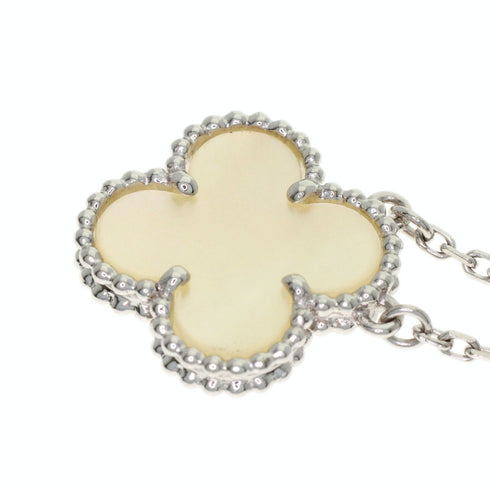 Vintage Alhambra Pendant Necklace 18K White Gold