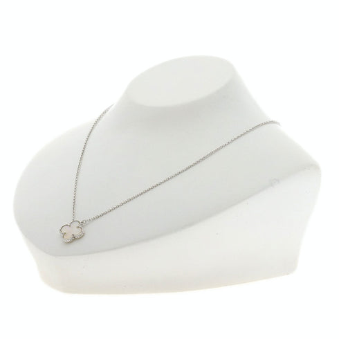 Vintage Alhambra Pendant Necklace 18K White Gold
