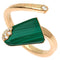 Band Ring 18K Rose Gold with Diamond and Malachite