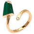 Band Ring 18K Rose Gold with Diamond and Malachite
