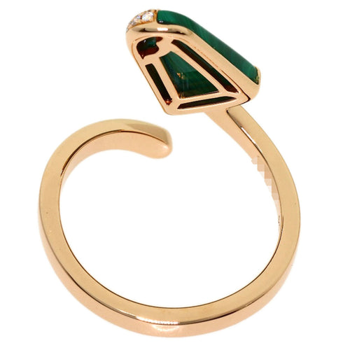 Band Ring 18K Rose Gold with Diamond and Malachite