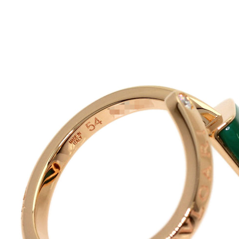 Band Ring 18K Rose Gold with Diamond and Malachite