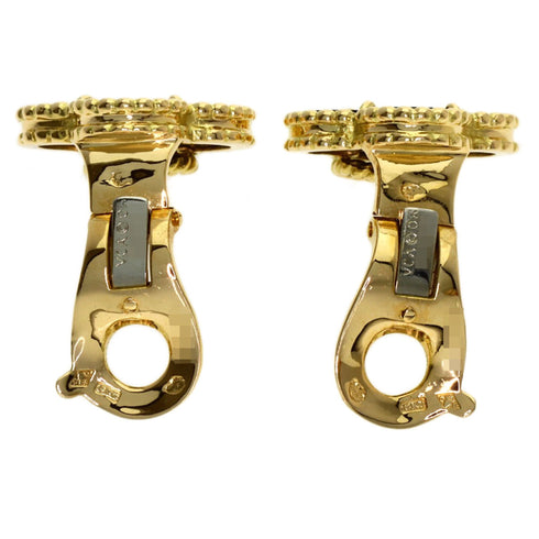 Vintage Alhambra Earrings 18K Yellow Gold and Onyx 18K Yellow Gold