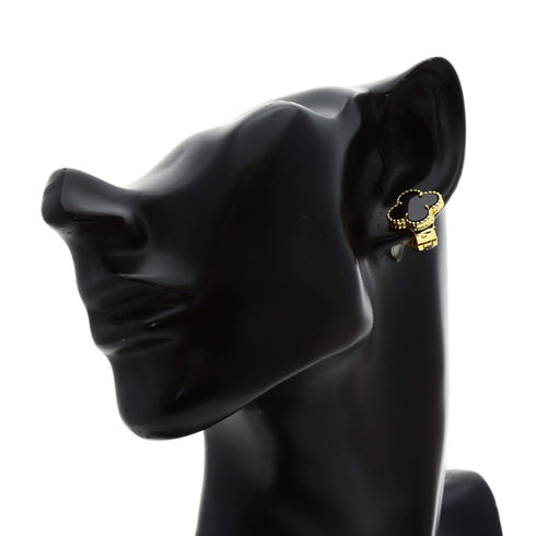 Vintage Alhambra Earrings 18K Yellow Gold and Onyx 18K Yellow Gold