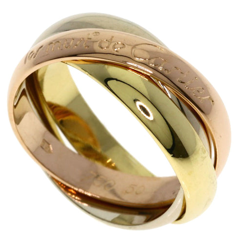 Vendome Louis Cartier Band Ring 18K Tricolor Gold