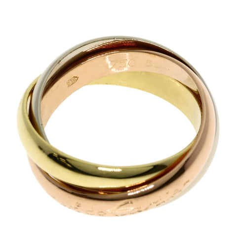 Vendome Louis Cartier Band Ring 18K Tricolor Gold