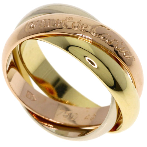 Vendome Louis Cartier Band Ring 18K Tricolor Gold
