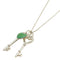 Double Heart Key Pendant Necklace Sterling Silver