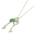 Double Heart Key Pendant Necklace Sterling Silver