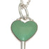 Double Heart Key Pendant Necklace Sterling Silver