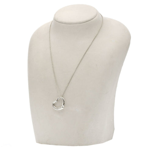 Open Heart Pendant Necklace Sterling Silver 19.3mm