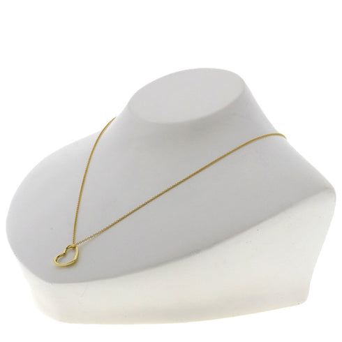 Open Heart Pendant Necklace 18K Yellow Gold 11.5mm