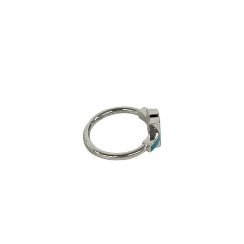 Ring 18K White Gold with Diamond and Turquoise
