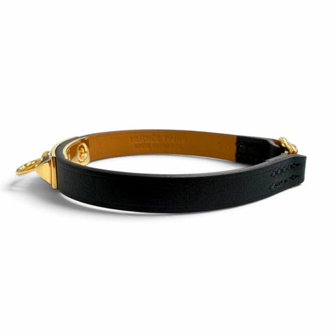 Micro Rival Bracelet Swift Leather and Gold Hardware