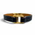 Micro Rival Bracelet Swift Leather and Gold Hardware