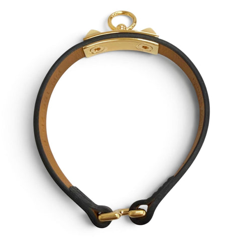 Micro Rival Bracelet Swift Leather and Gold Hardware