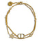 Petit CD Double Bracelet Gold with Rhinestone