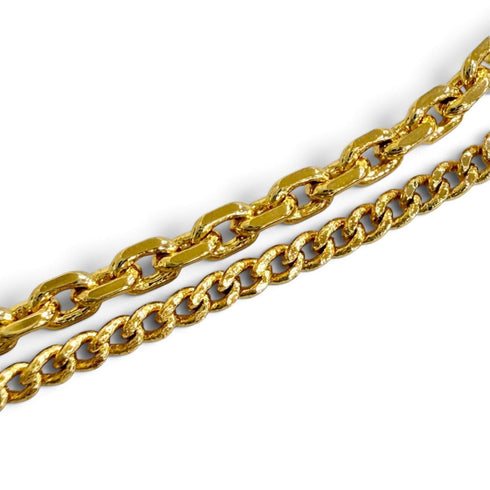 Petit CD Double Bracelet Gold with Rhinestone