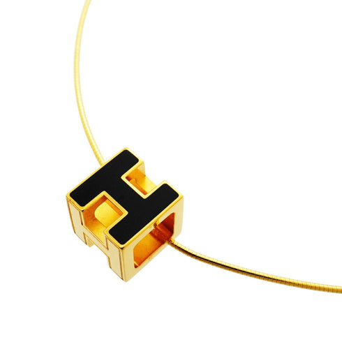 Cage d'H Pendant Necklace Gold Black