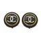 CC Logo Circle Clip-On Earrings Metal Gold-Tone Metal