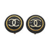 CC Logo Circle Clip-On Earrings Metal Gold-Tone Metal