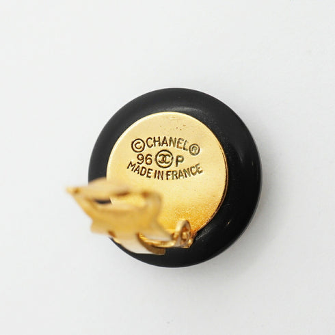CC Logo Circle Clip-On Earrings Metal Gold-Tone Metal