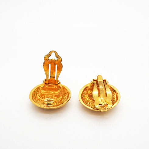 CC Logo Circle Clip-On Earrings Metal Gold-Tone Metal