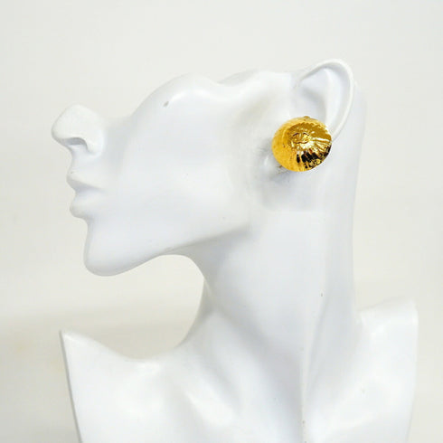 CC Logo Circle Clip-On Earrings Metal Gold-Tone Metal