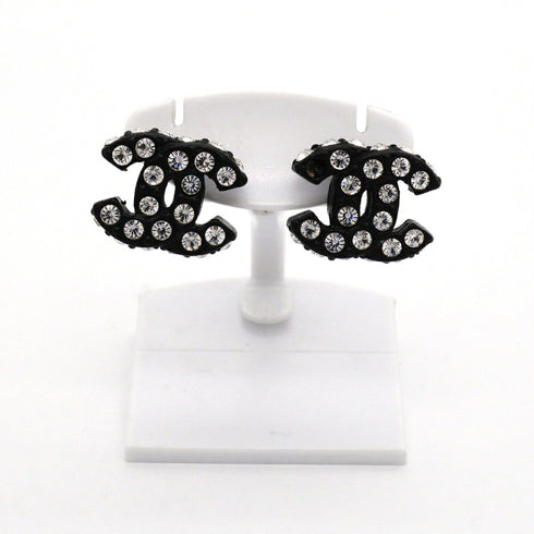 CC Logo Earrings Silver-Tone Metal