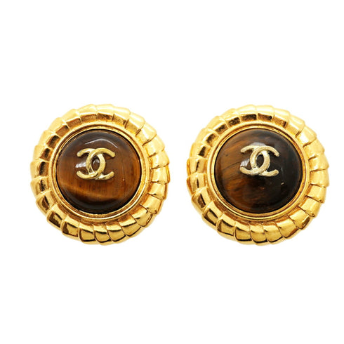 CC Logo Clip-On Earrings Metal Gold-Tone Metal