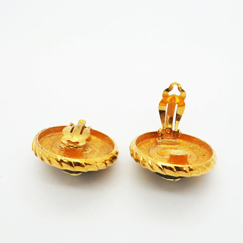 CC Logo Clip-On Earrings Metal Gold-Tone Metal
